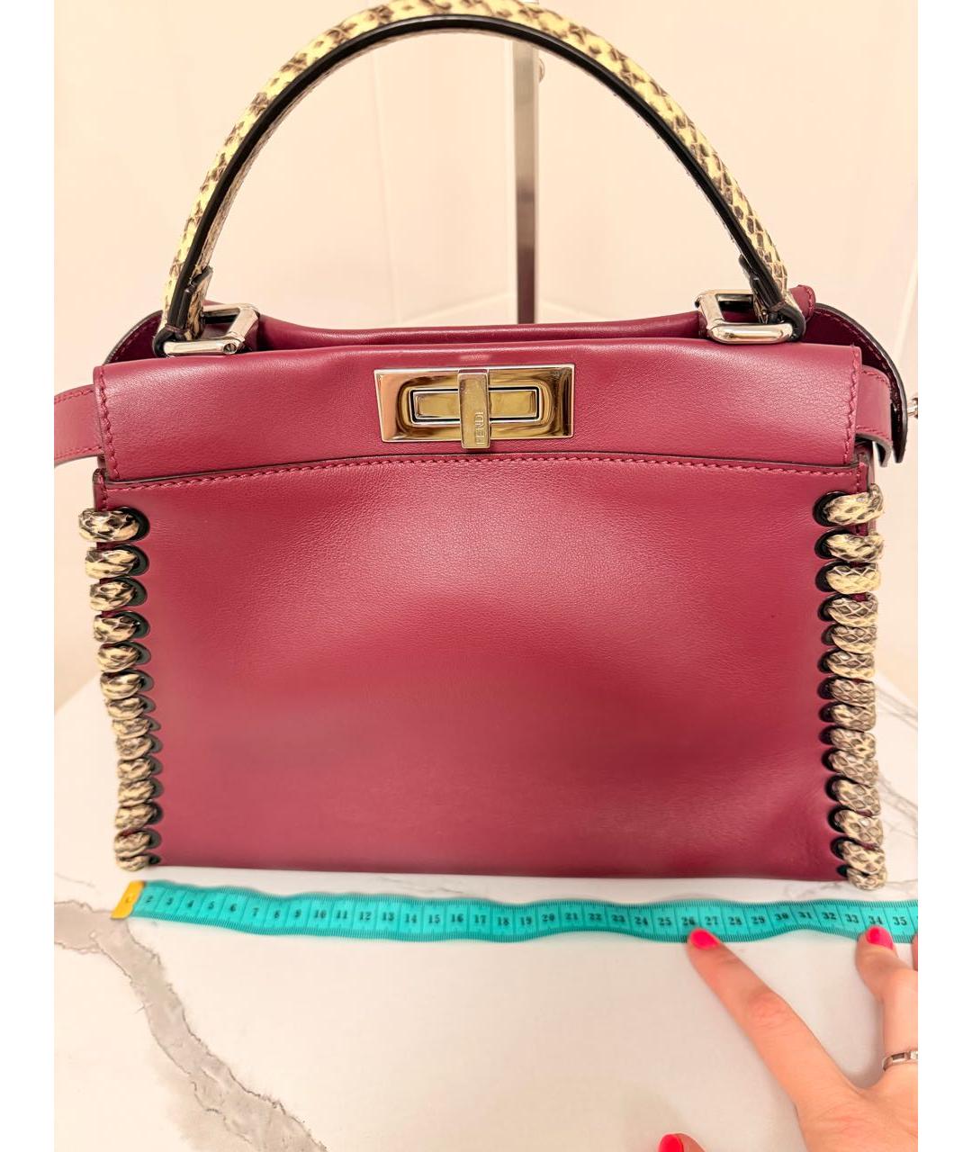 FENDI Фиолетовая кожаная сумка с короткими ручками, фото 7