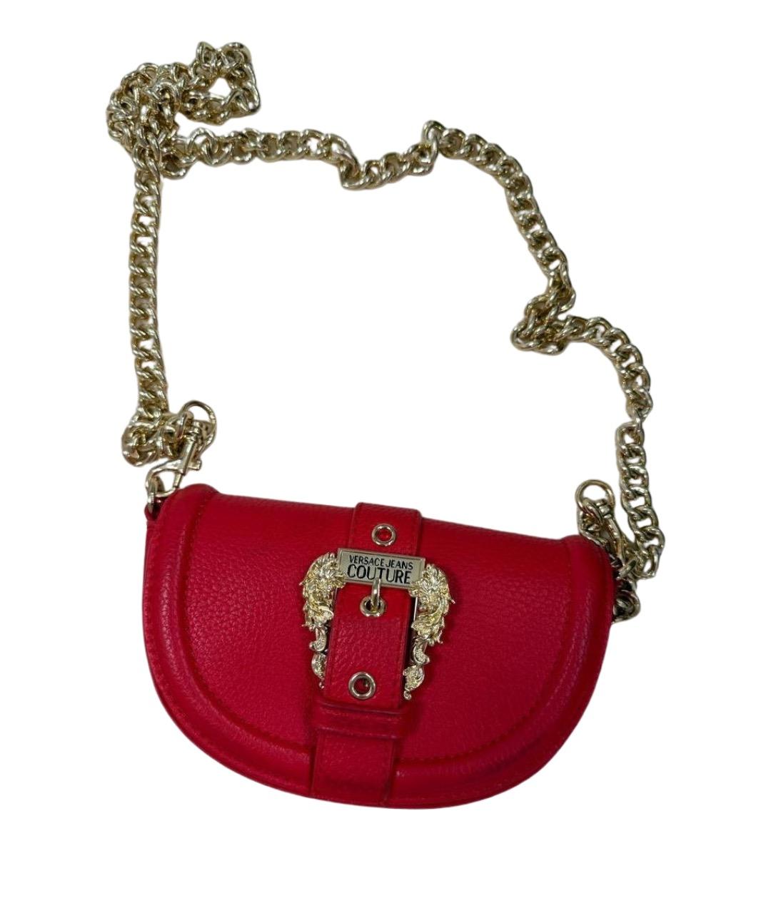 VERSACE JEANS COUTURE Красная кожаная сумка через плечо, фото 1