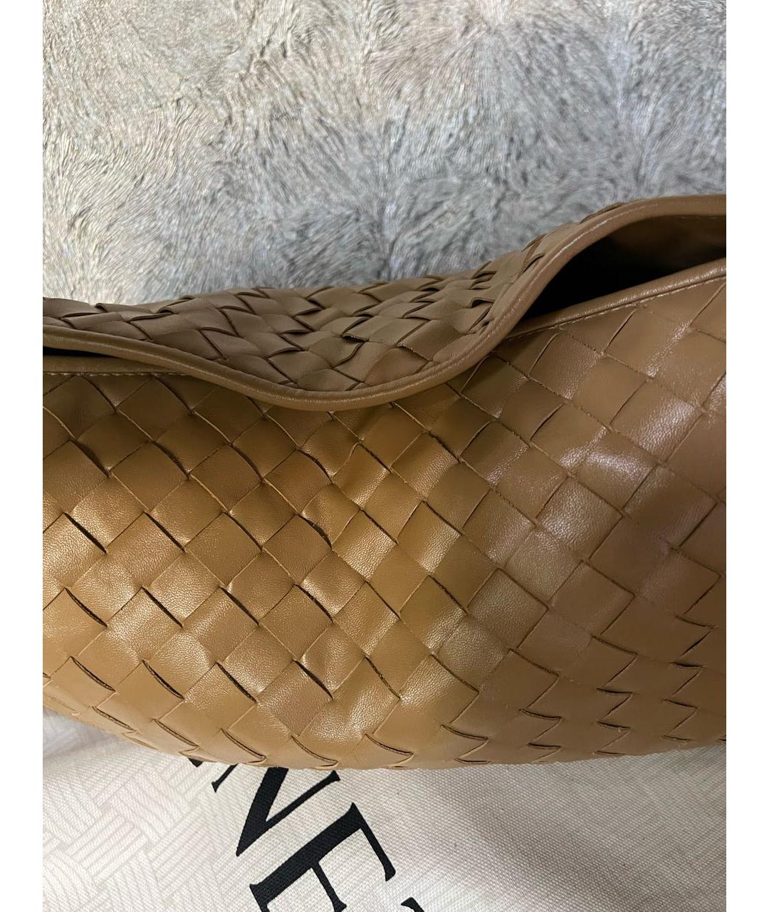 BOTTEGA VENETA Бежевая кожаная сумка с короткими ручками, фото 4