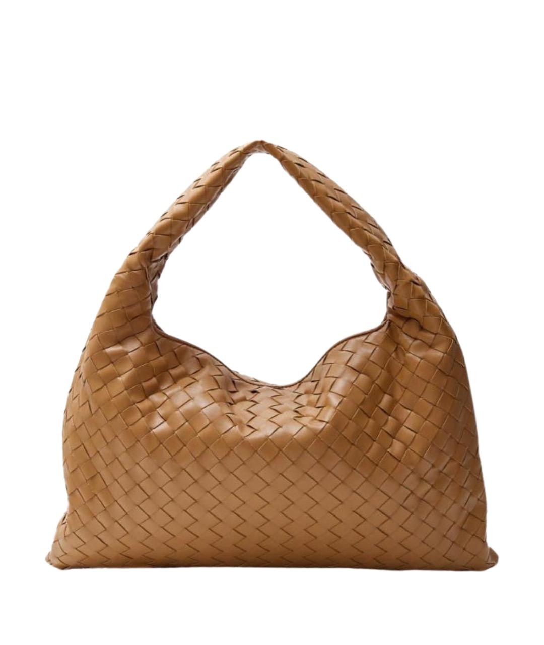 BOTTEGA VENETA Бежевая кожаная сумка с короткими ручками, фото 1