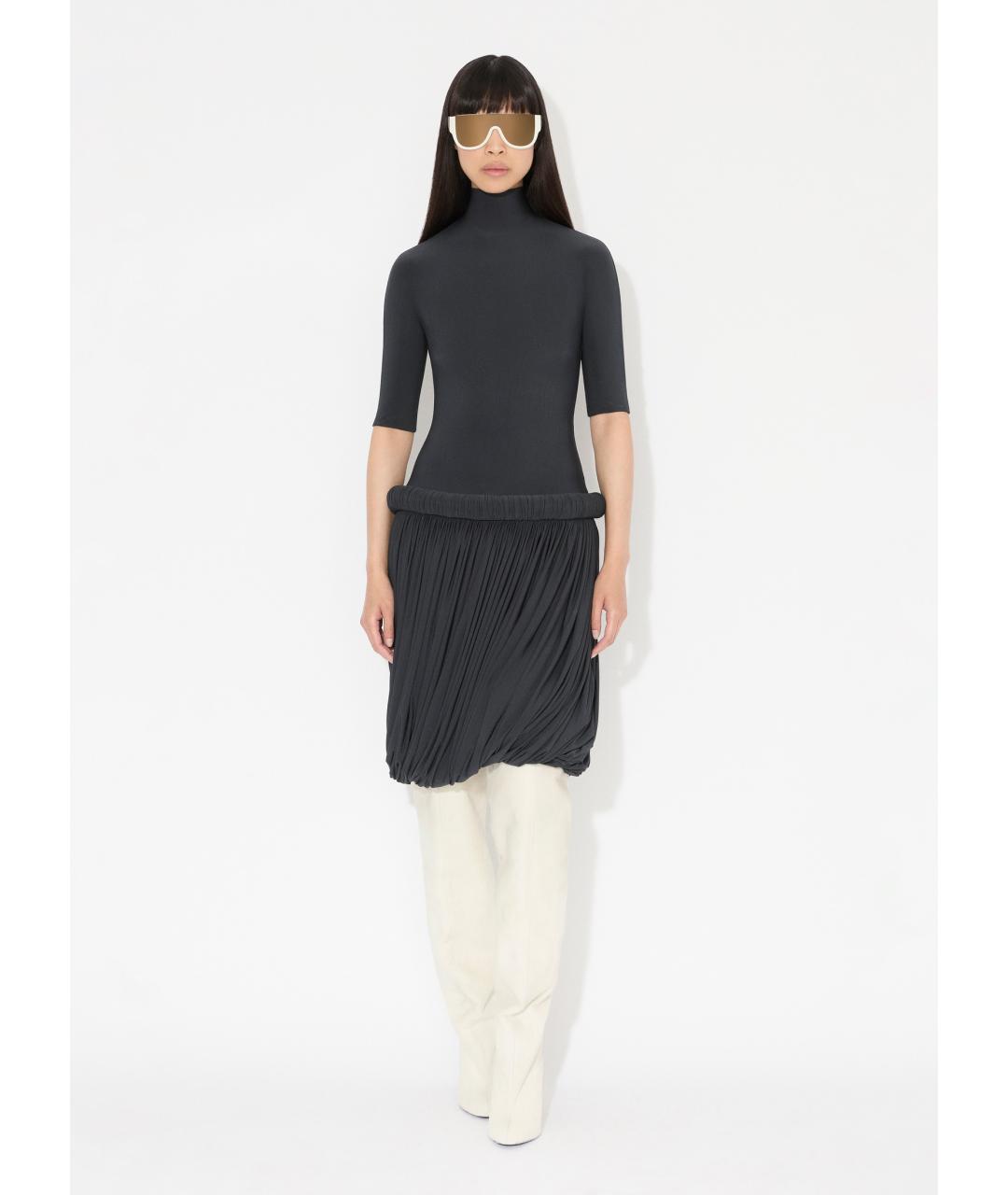 ALAIA Черное вискозное коктейльное платье, фото 4