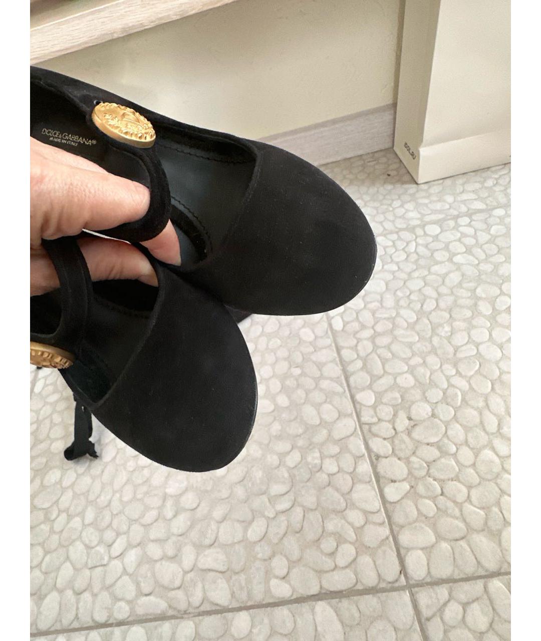 DOLCE&GABBANA Черные замшевые туфли, фото 7