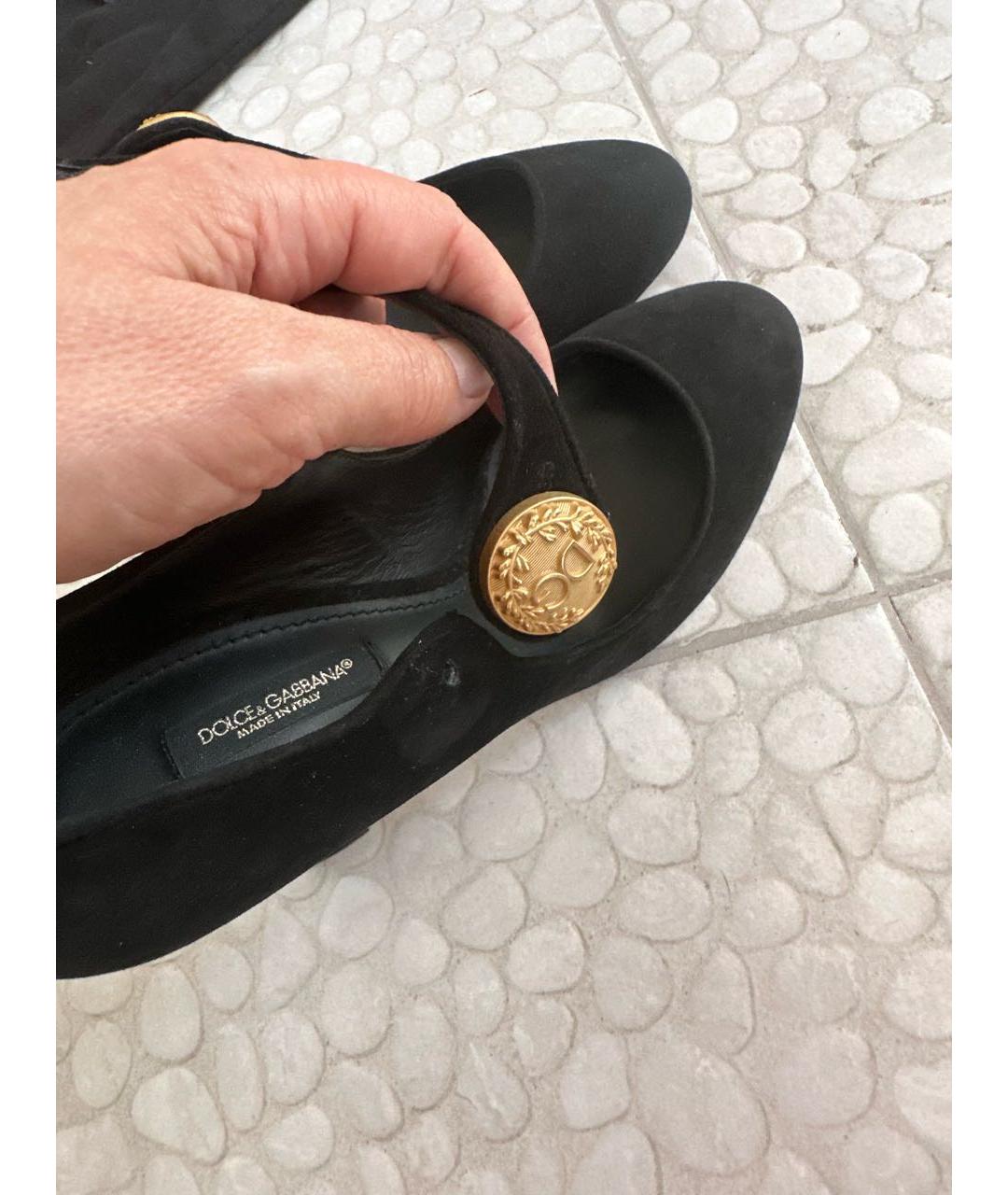 DOLCE&GABBANA Черные замшевые туфли, фото 4