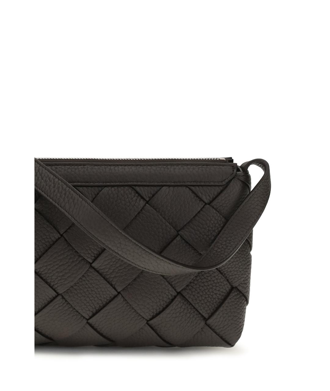 BOTTEGA VENETA Коричневая кожаная сумка на плечо, фото 4