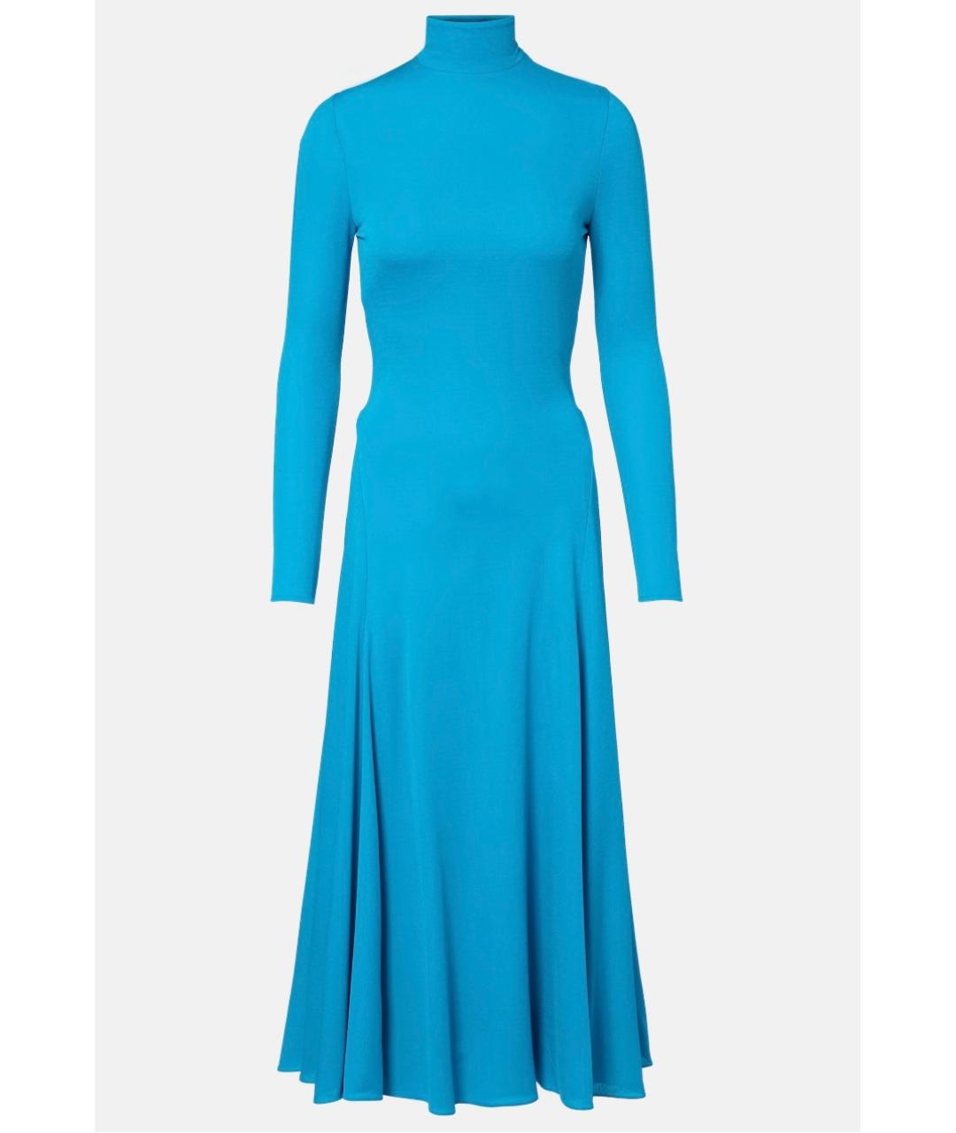 ALAIA Голубое вискозное коктейльное платье, фото 10