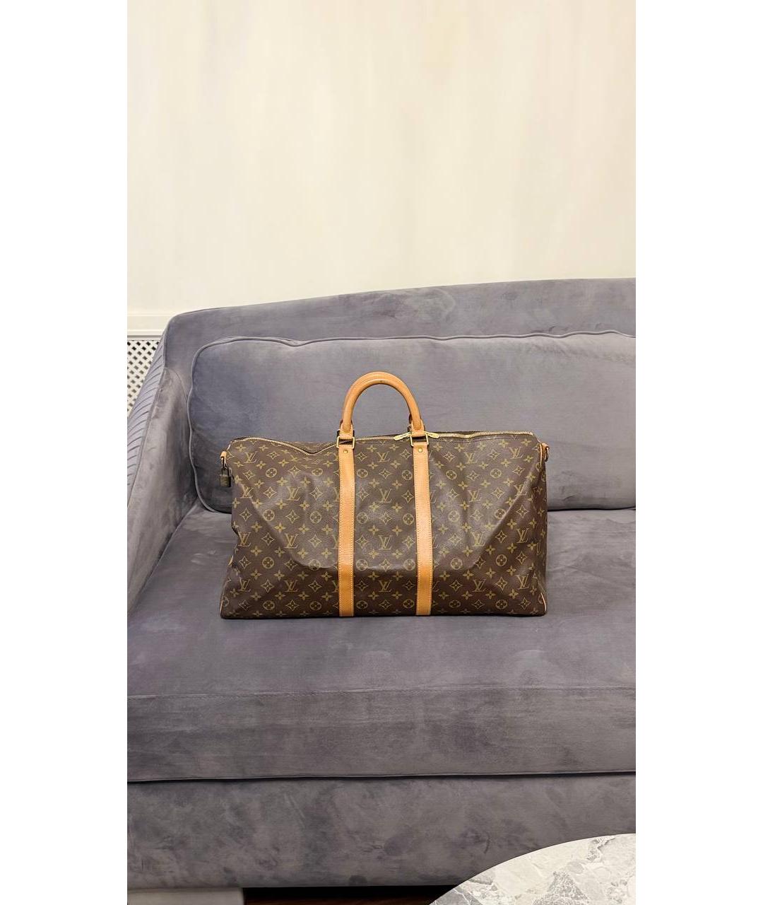LOUIS VUITTON Коричневая дорожная/спортивная сумка, фото 10