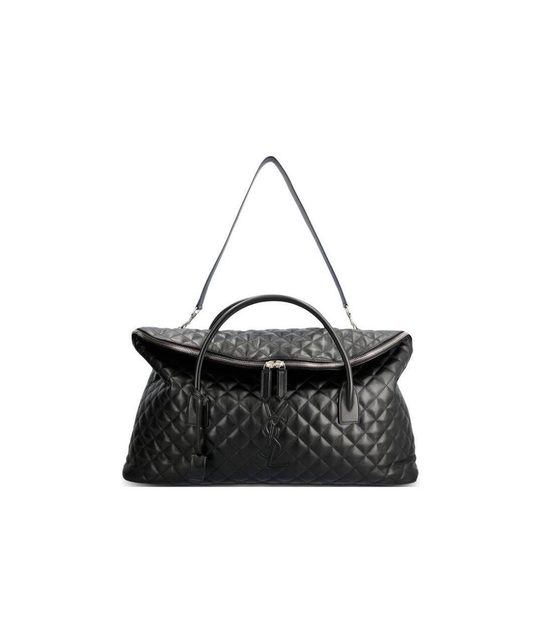 SAINT LAURENT Черная кожаная сумка с короткими ручками, фото 6