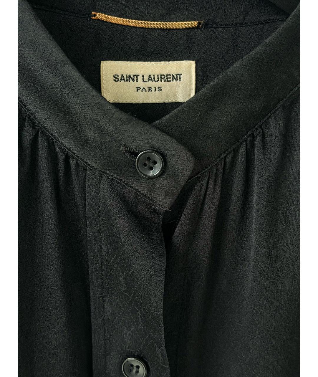 SAINT LAURENT Черная шелковая блузы, фото 5