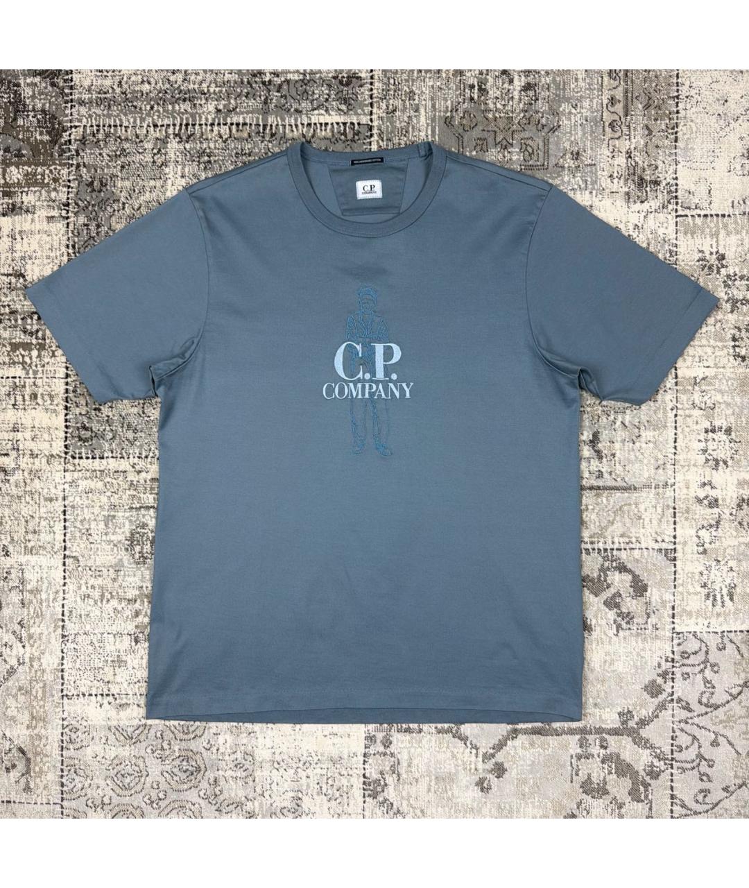 CP COMPANY Голубая хлопковая футболка, фото 7