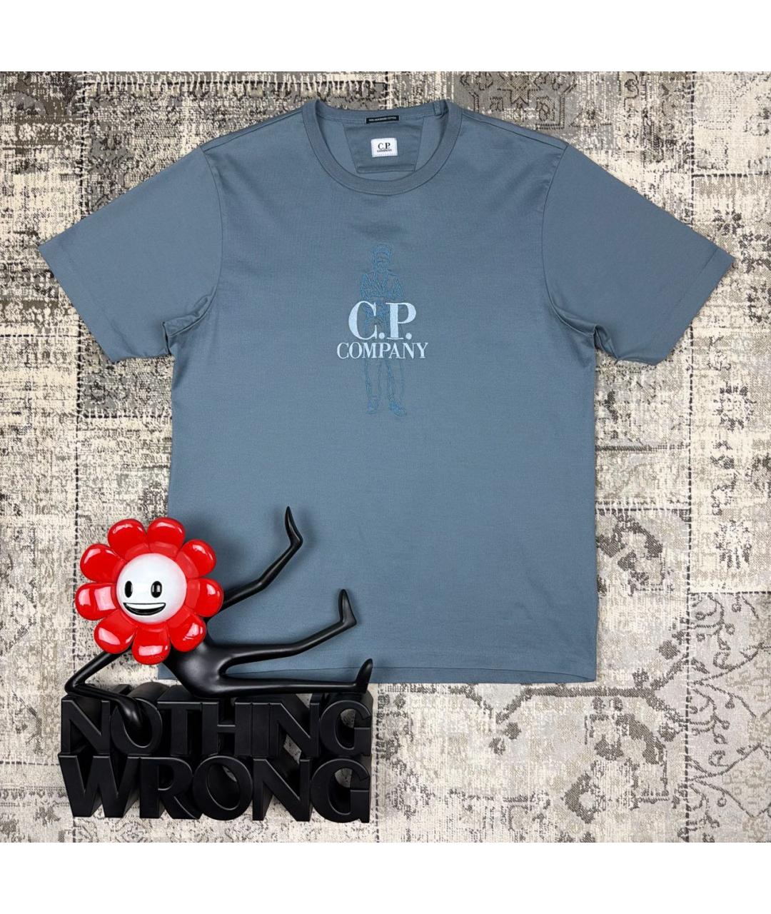 CP COMPANY Голубая хлопковая футболка, фото 6