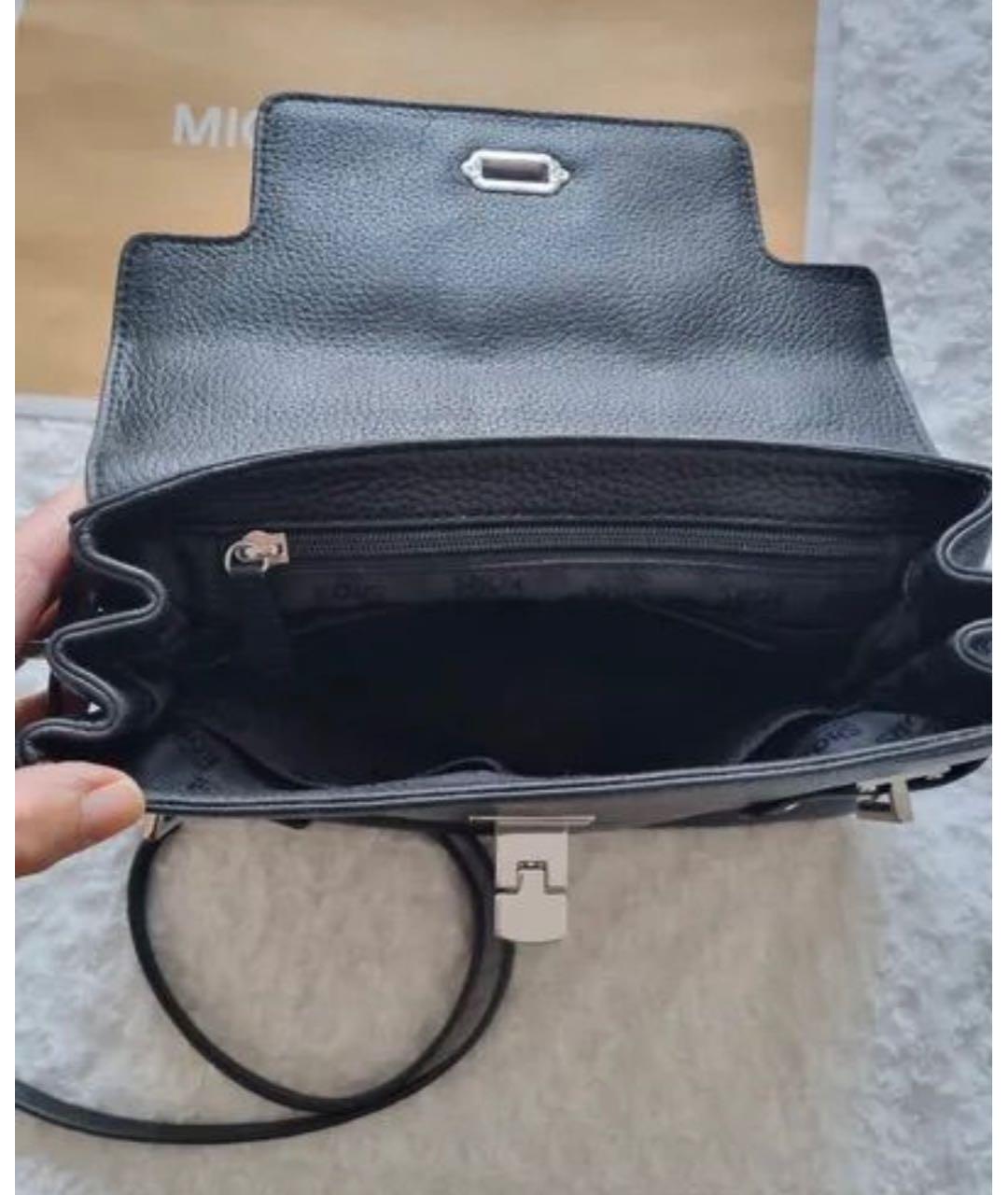 MICHAEL KORS Черная кожаная сумка с короткими ручками, фото 4