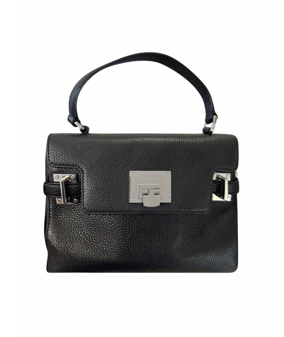 MICHAEL KORS Черная кожаная сумка с короткими ручками, фото 1