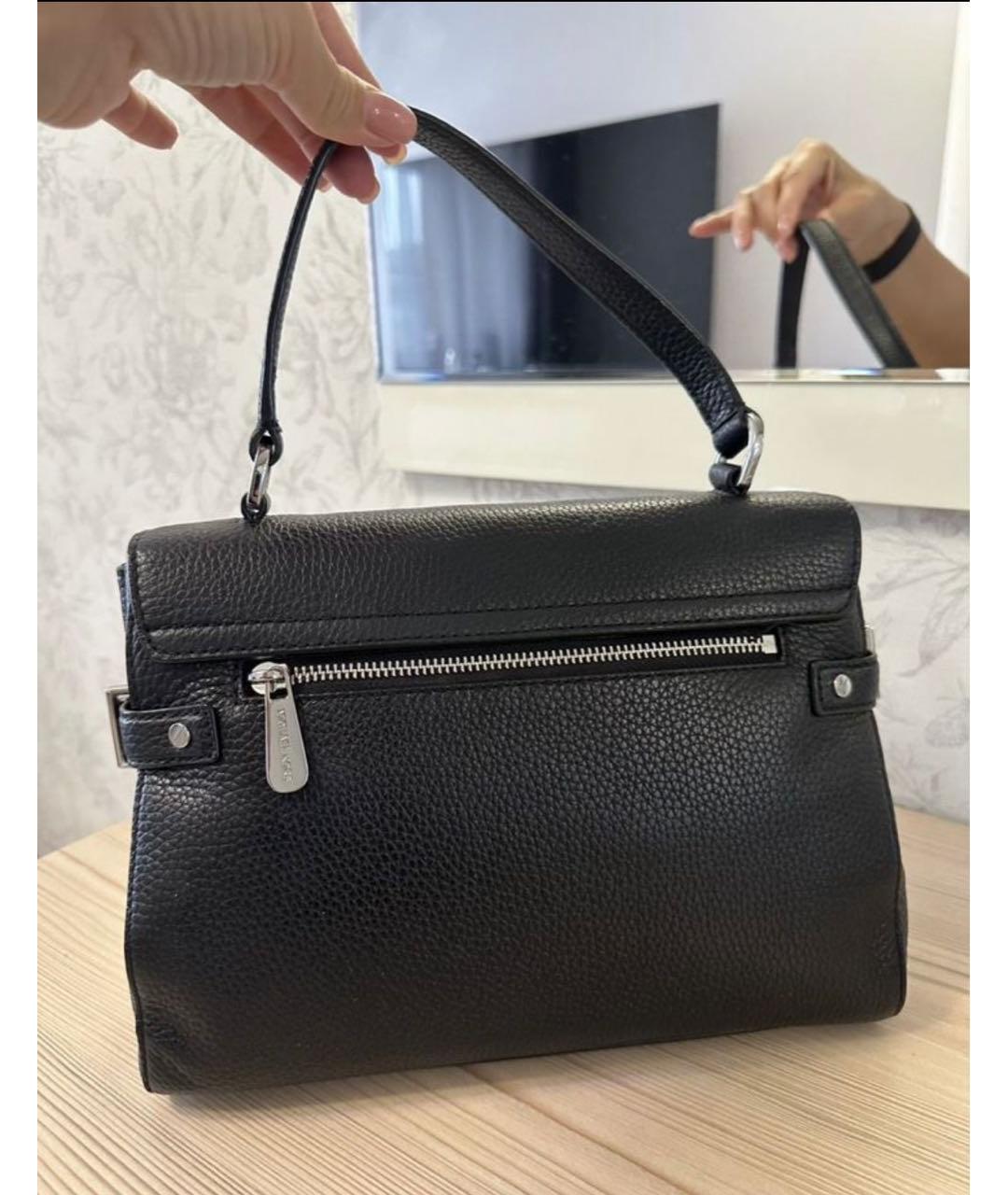 MICHAEL KORS Черная кожаная сумка с короткими ручками, фото 3