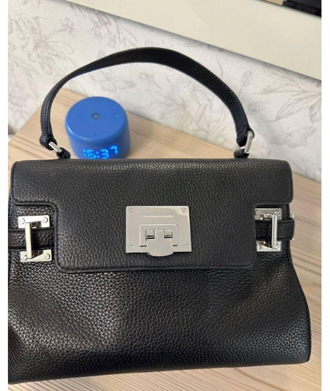 MICHAEL KORS Черная кожаная сумка с короткими ручками, фото 6