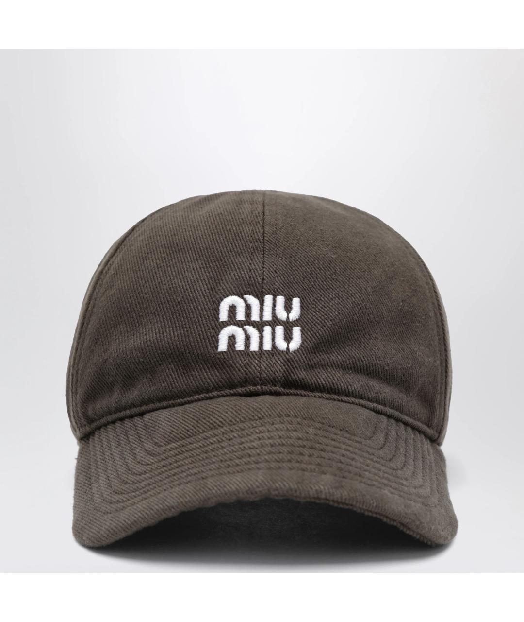 MIU MIU Коричневая хлопковая кепка, фото 3