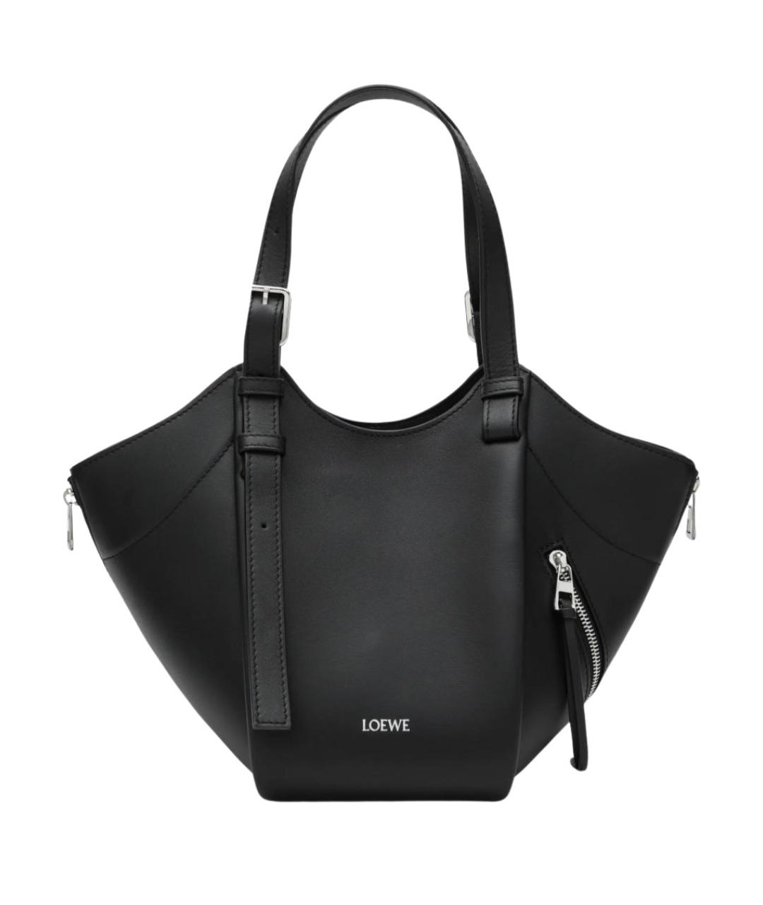 LOEWE Черная кожаная сумка тоут, фото 1
