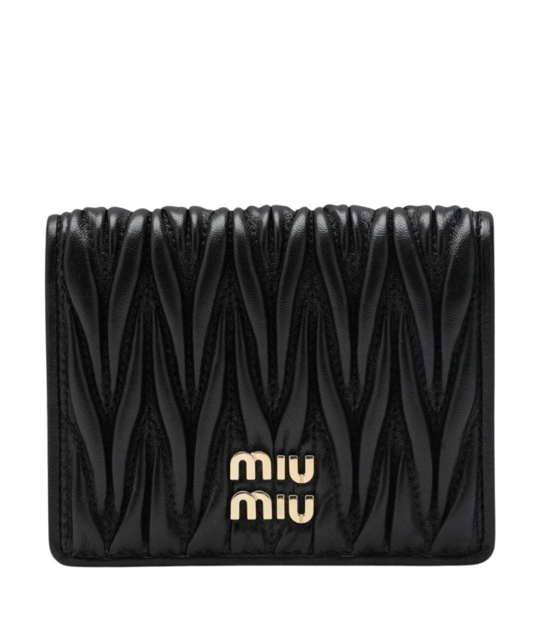 MIU MIU Черный кожаный кошелек, фото 1