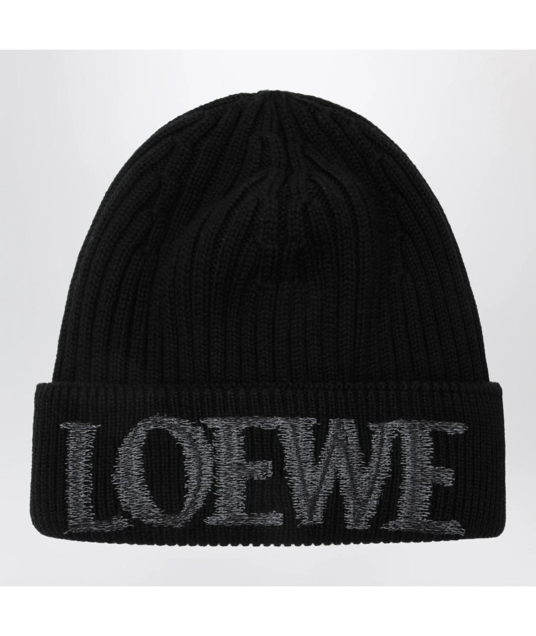 LOEWE Черная шерстяная шапка, фото 3