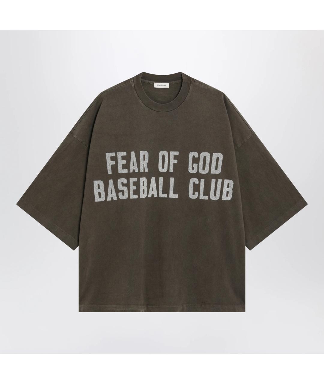 FEAR OF GOD Коричневая хлопковая футболка, фото 3
