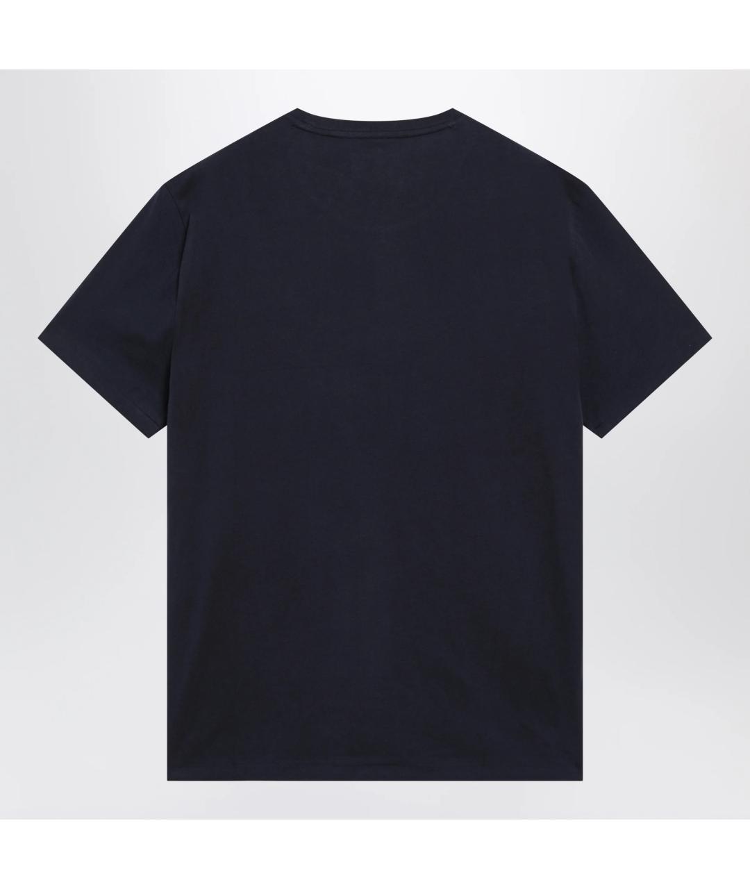 POLO RALPH LAUREN Темно-синяя хлопковая футболка, фото 2
