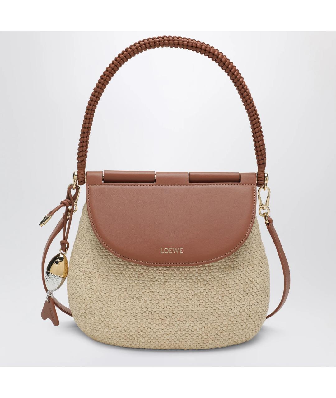LOEWE Бежевая плетеная сумка через плечо, фото 3