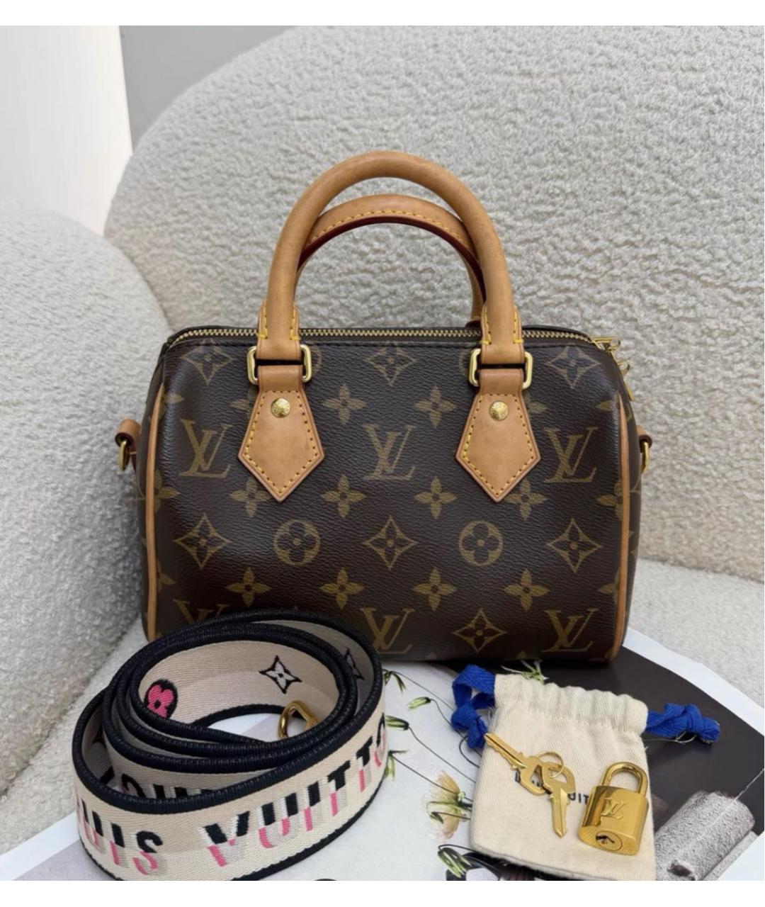 LOUIS VUITTON Коричневая сумка с короткими ручками, фото 3