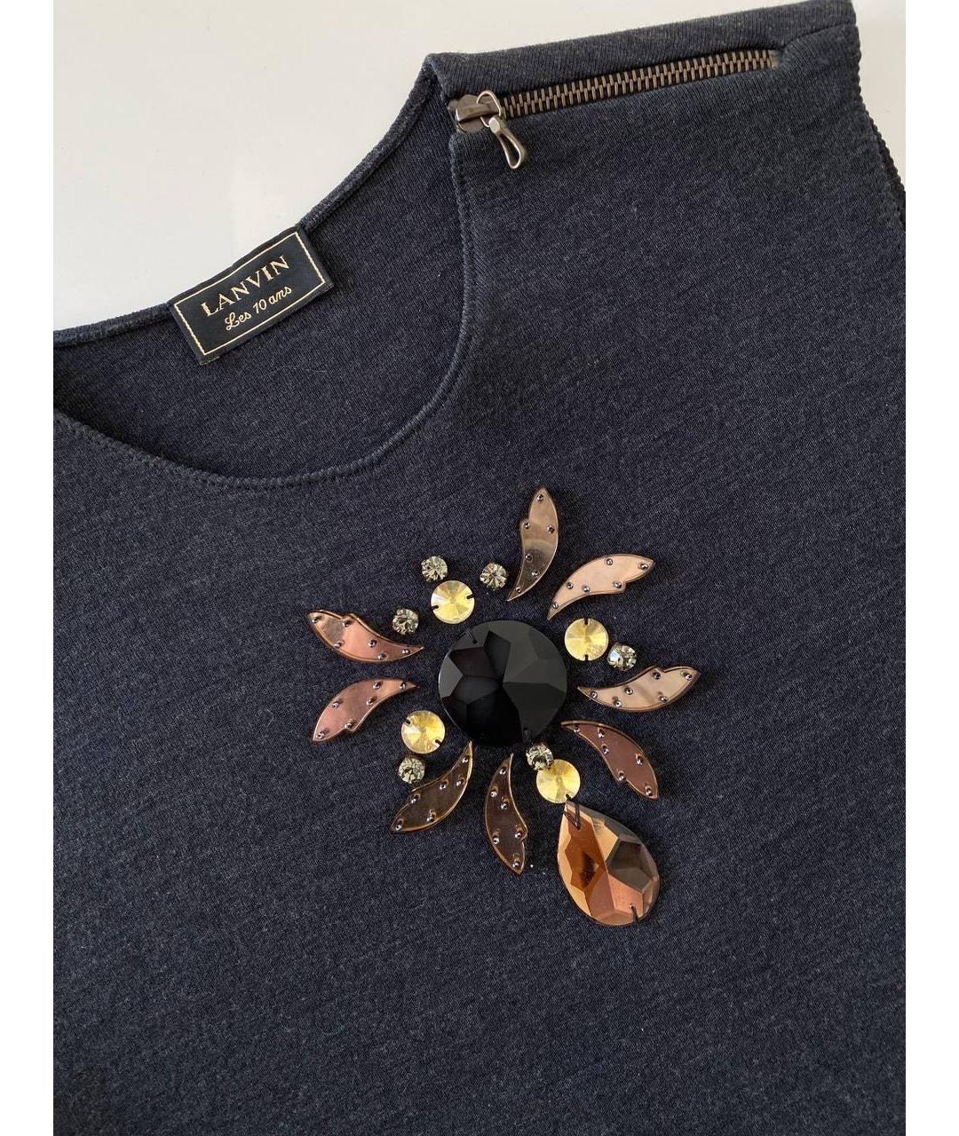 LANVIN Темно-синяя шерстяная жилетка, фото 3