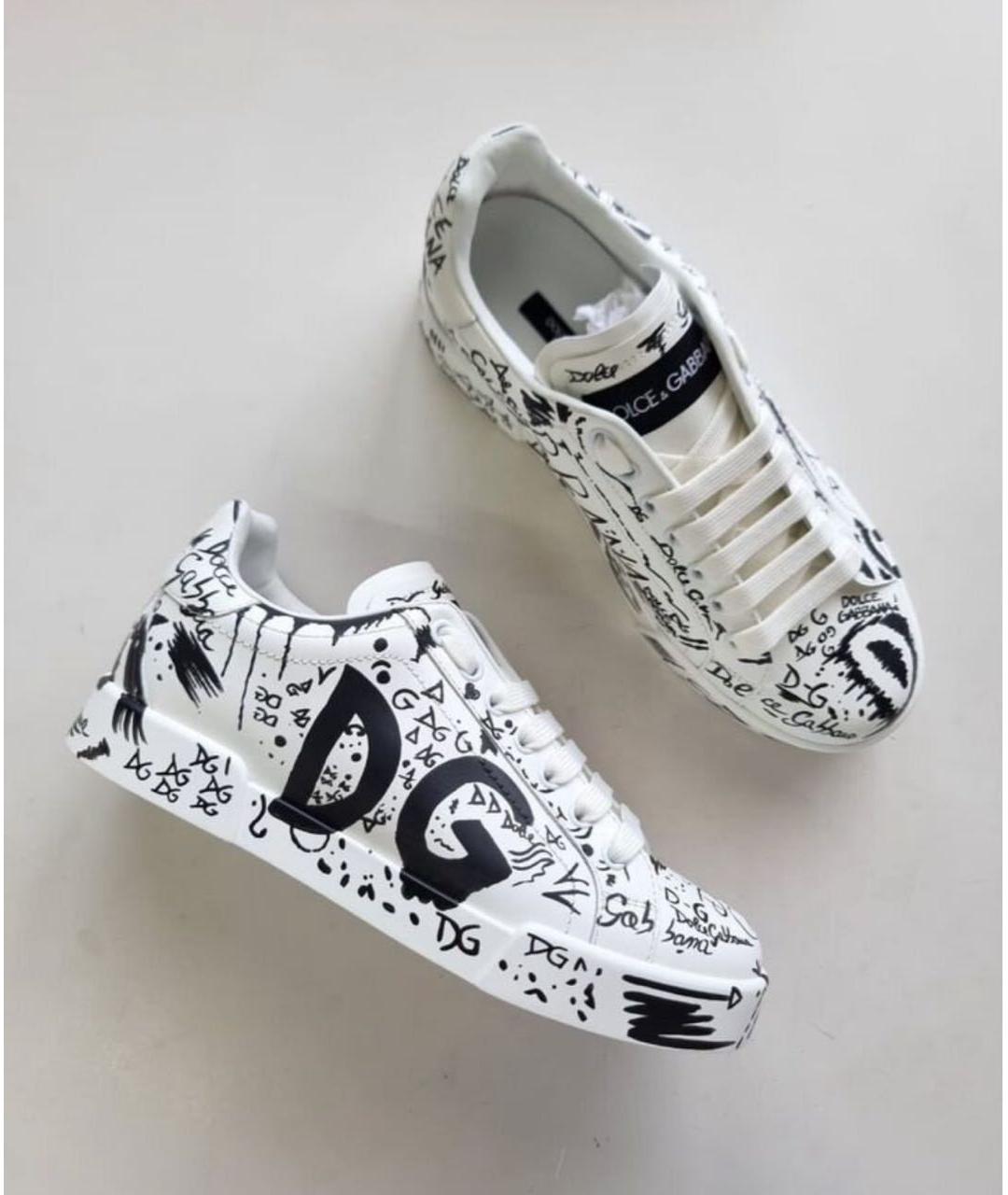 DOLCE&GABBANA Белые кожаные кеды, фото 8