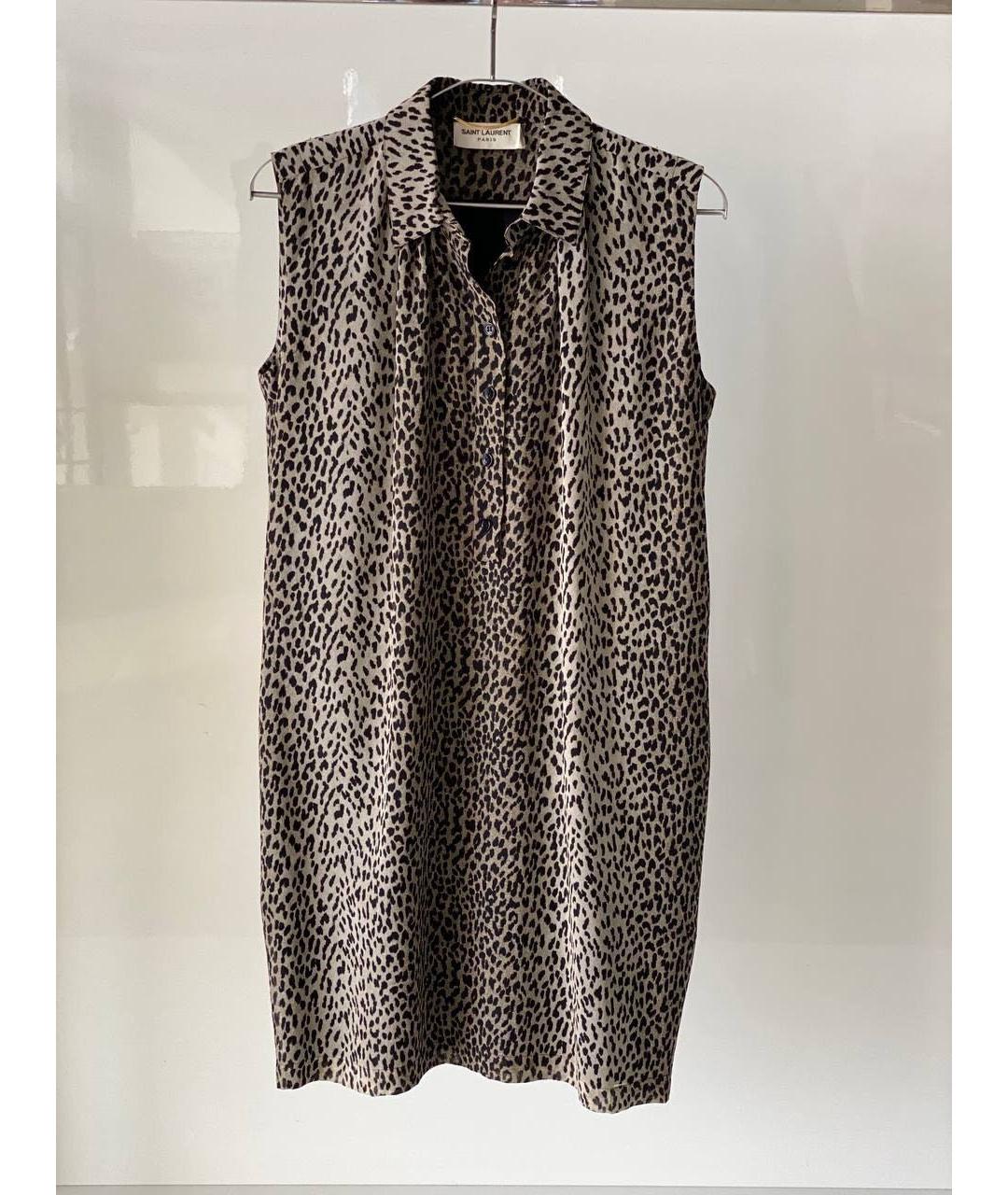 SAINT LAURENT Мульти шелковое повседневное платье, фото 9
