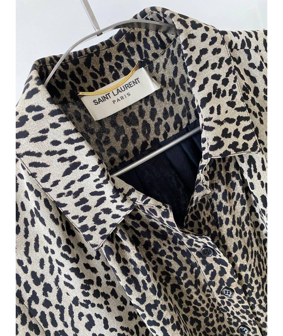 SAINT LAURENT Мульти шелковое повседневное платье, фото 3