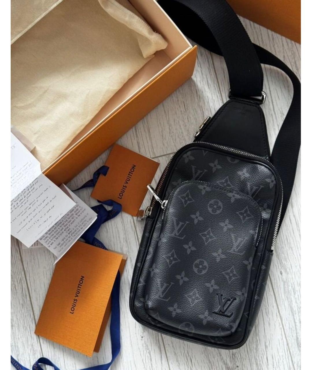LOUIS VUITTON Черная барсетка, фото 4