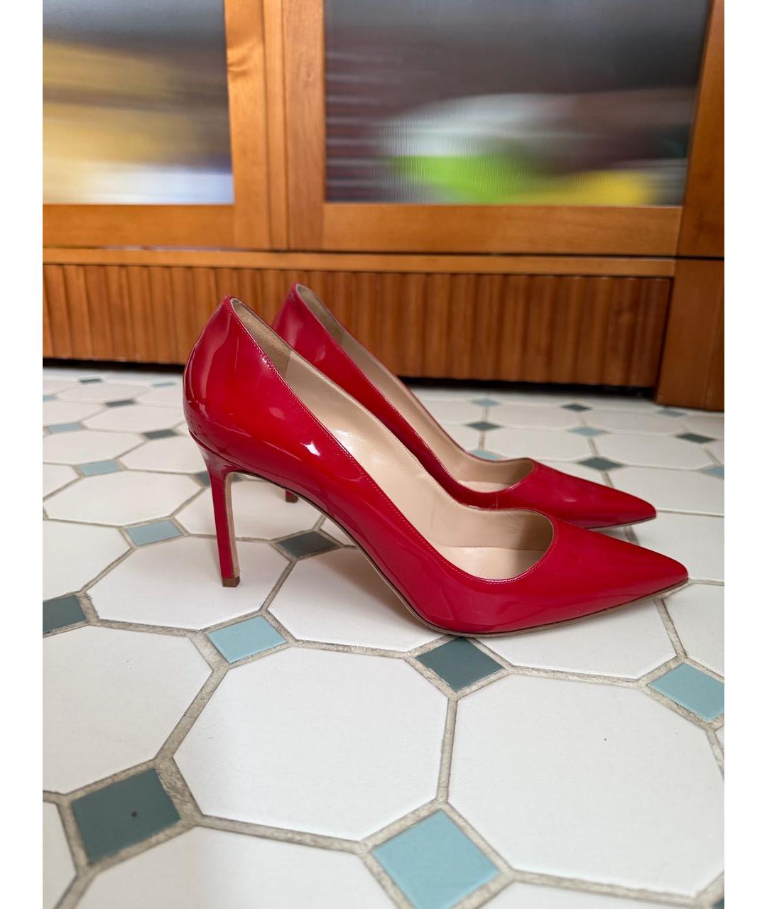 MANOLO BLAHNIK Красные кожаные туфли, фото 2