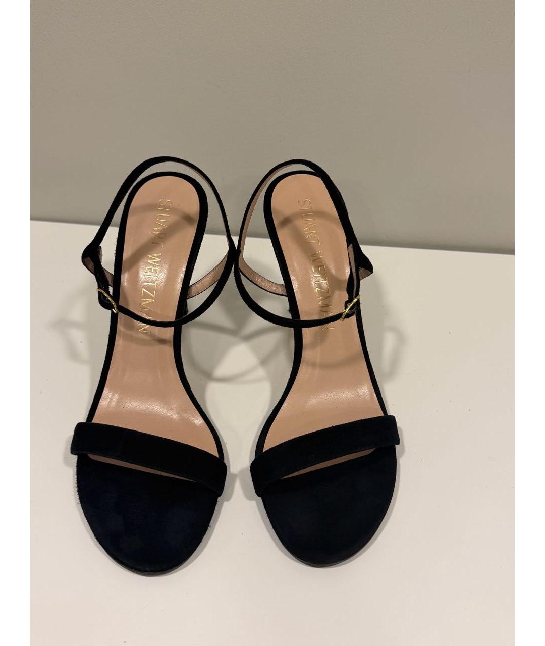 STUART WEITZMAN Черные босоножки из искусственной кожи, фото 2