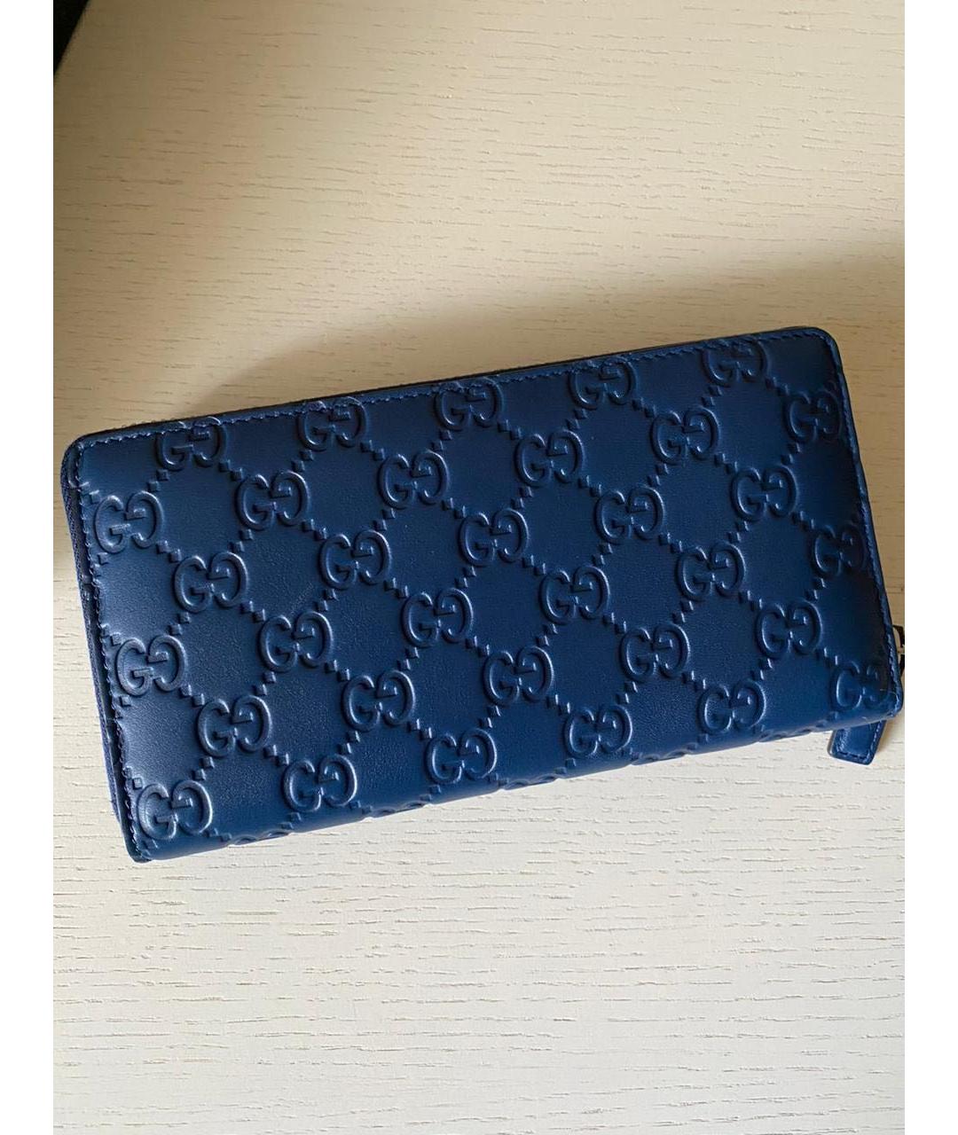 GUCCI Синий кожаный кошелек, фото 2