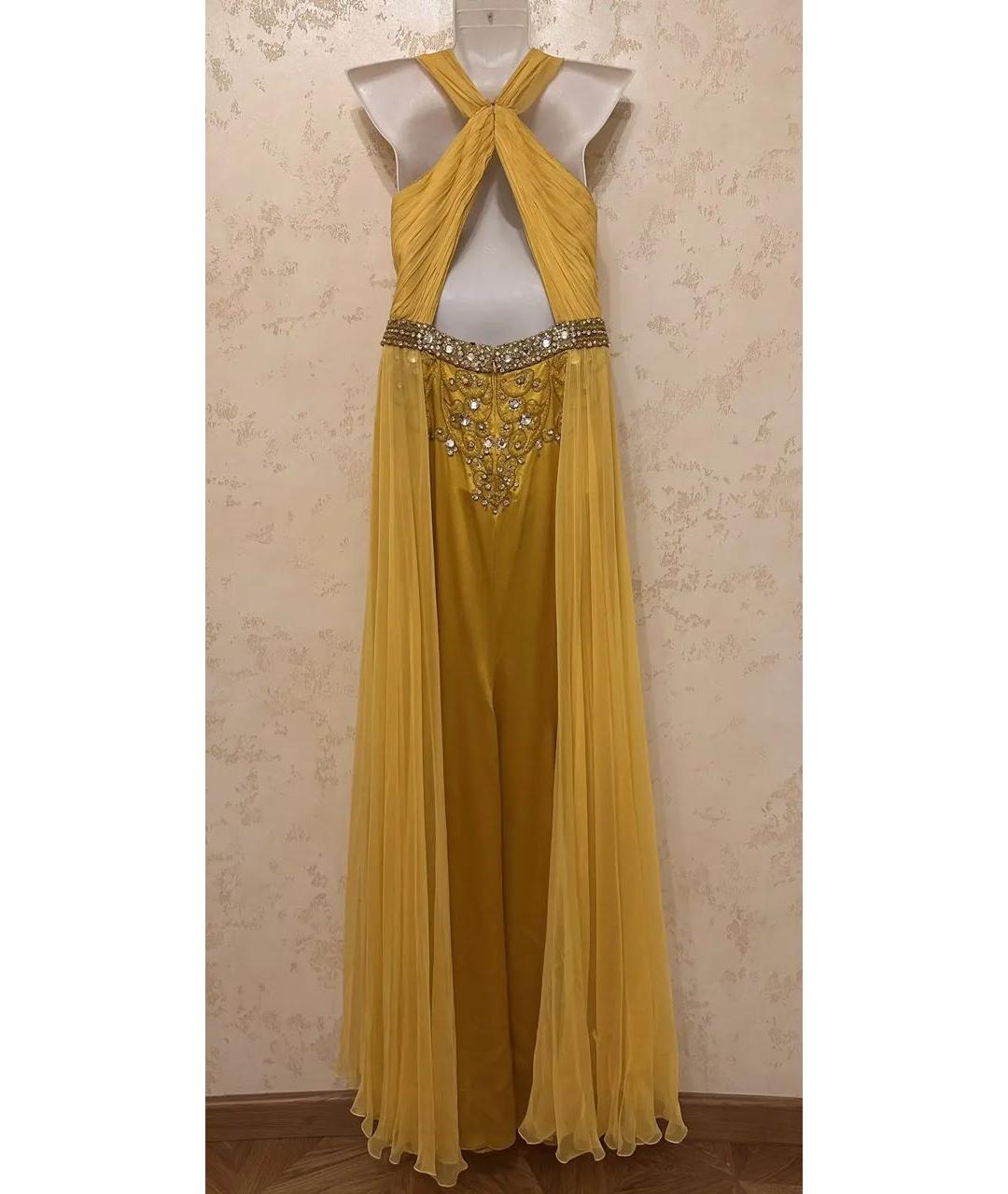 ZUHAIR MURAD Желтое шелковое вечернее платье, фото 5