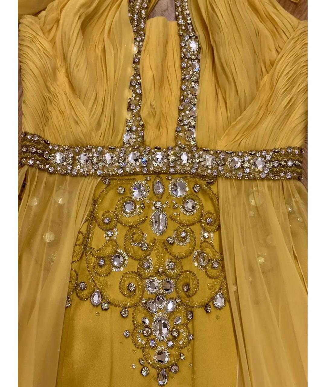 ZUHAIR MURAD Желтое шелковое вечернее платье, фото 2