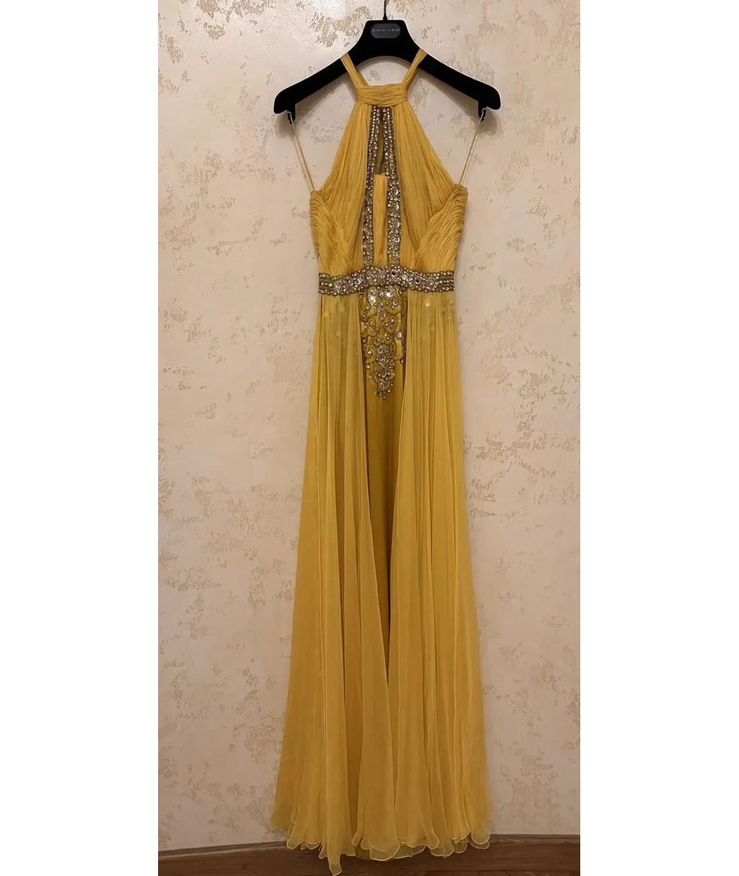 ZUHAIR MURAD Желтое шелковое вечернее платье, фото 9