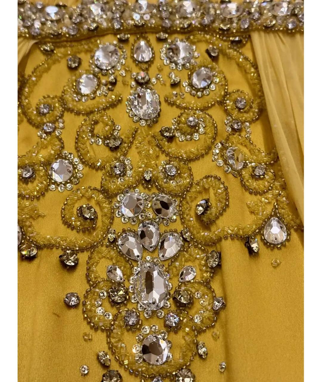 ZUHAIR MURAD Желтое шелковое вечернее платье, фото 8