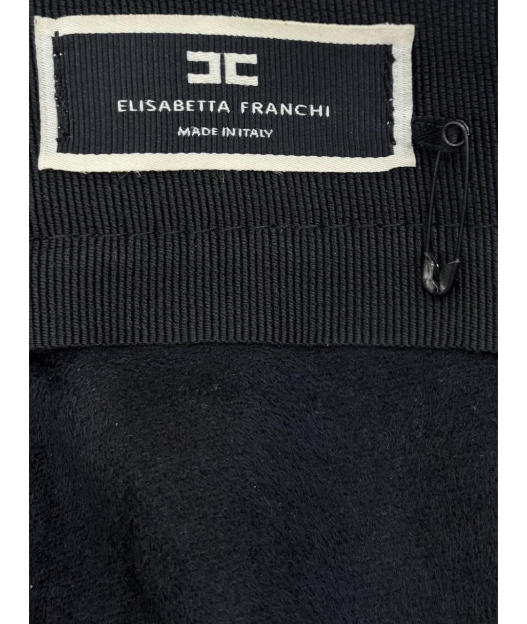 ELISABETTA FRANCHI Черная полиэстеровая юбка миди, фото 4