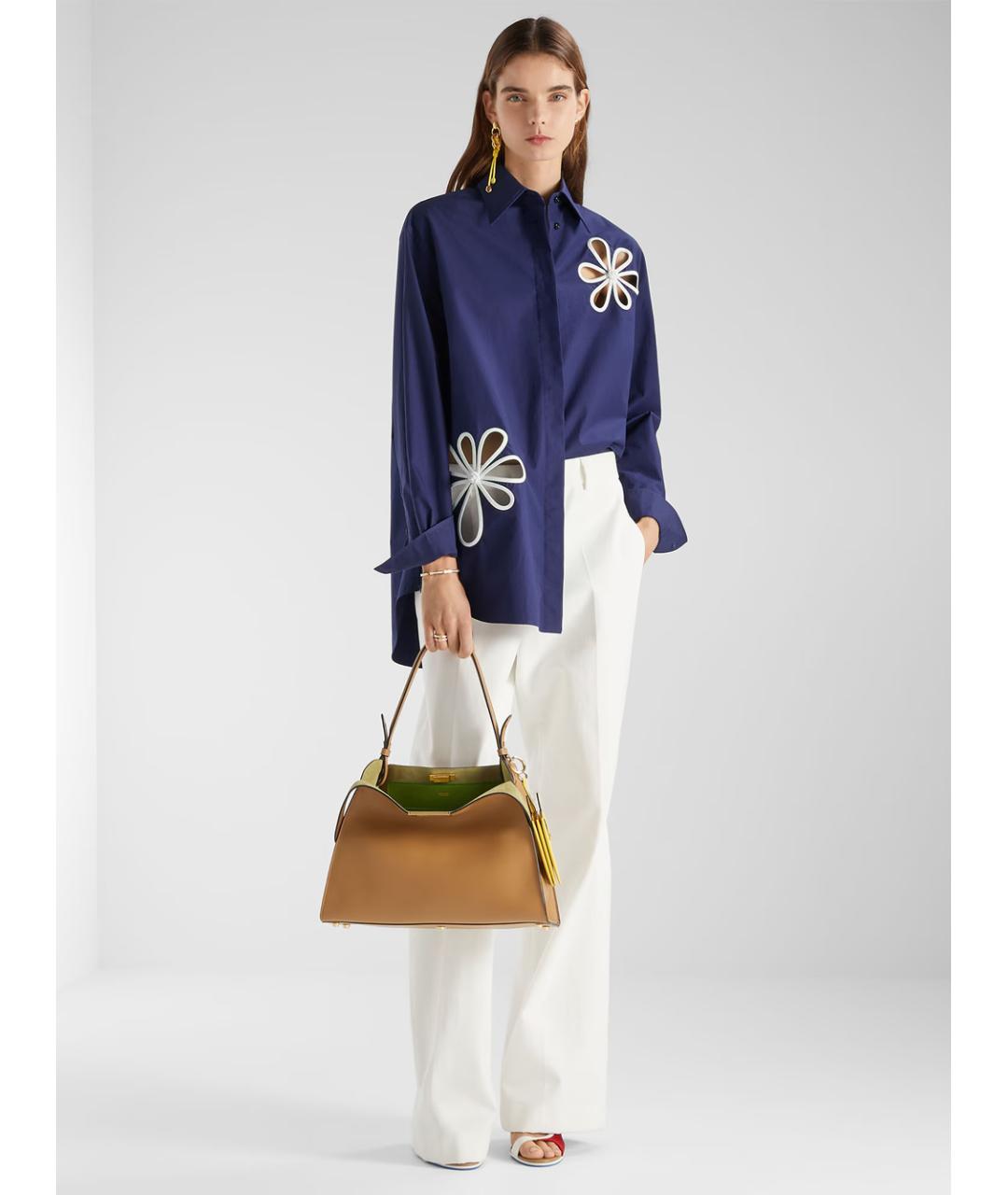 FENDI Белые хлопковые прямые брюки, фото 2