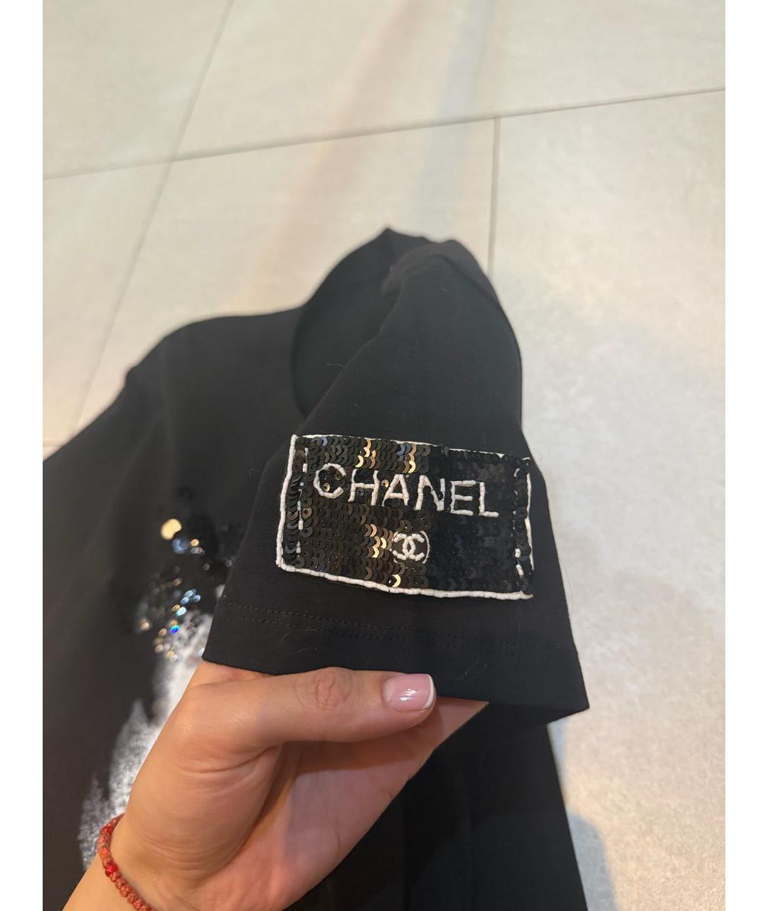 CHANEL Черная футболка, фото 4