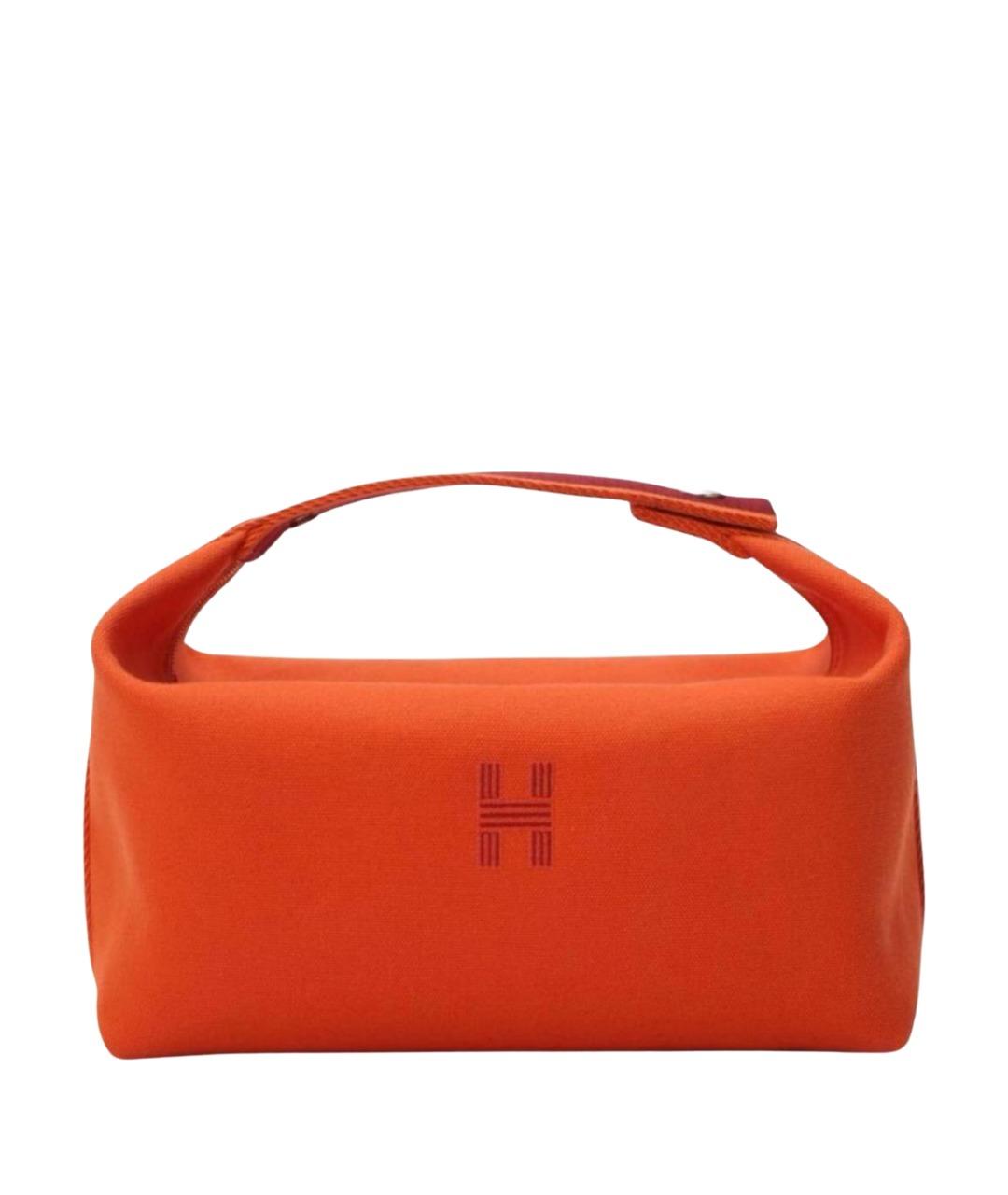 HERMES Оранжевая хлопковая косметичка, фото 1