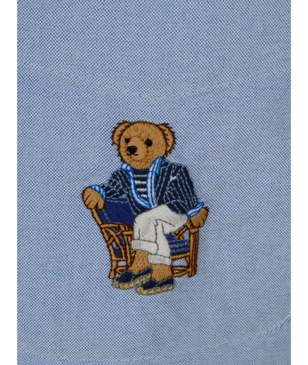 POLO RALPH LAUREN Синяя хлопковая классическая рубашка, фото 3