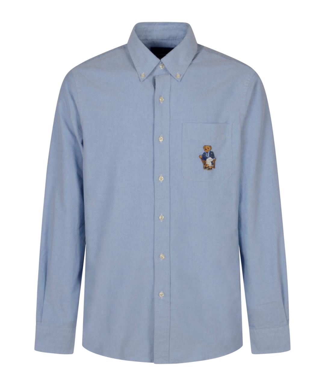 POLO RALPH LAUREN Синяя хлопковая классическая рубашка, фото 1