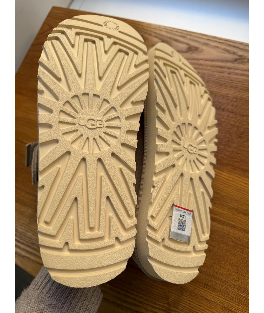 UGG AUSTRALIA Бежевые замшевые сабо, фото 8