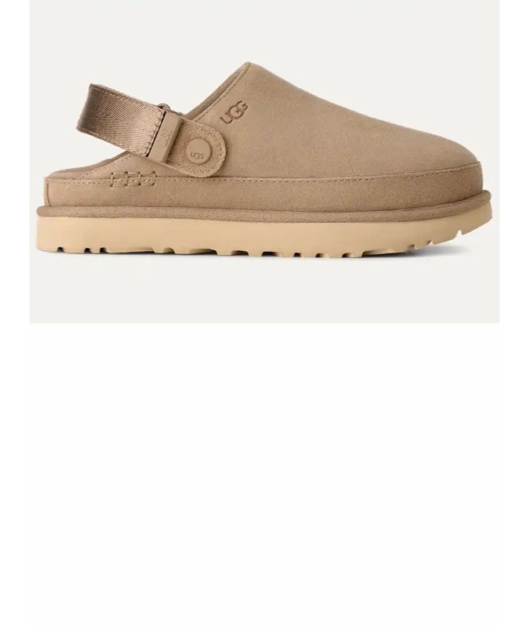 UGG AUSTRALIA Бежевые замшевые сабо, фото 10