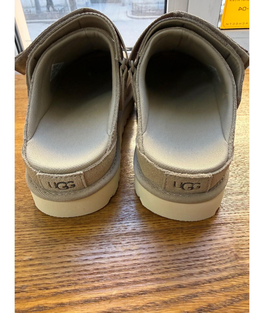 UGG AUSTRALIA Бежевые замшевые сабо, фото 6