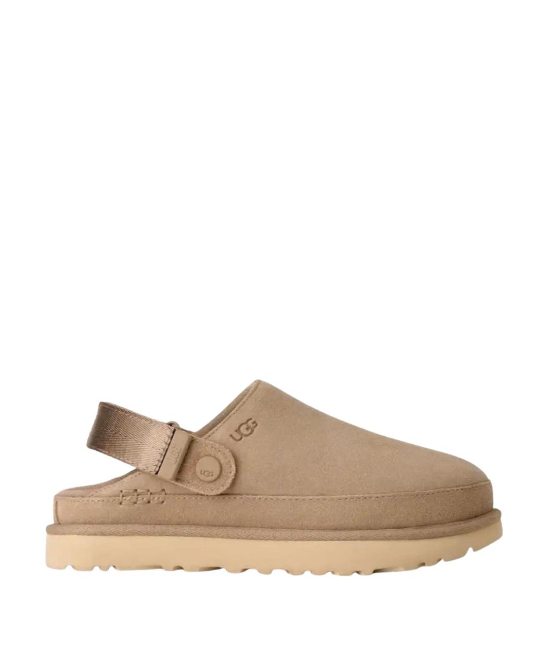 UGG AUSTRALIA Бежевые замшевые сабо, фото 1