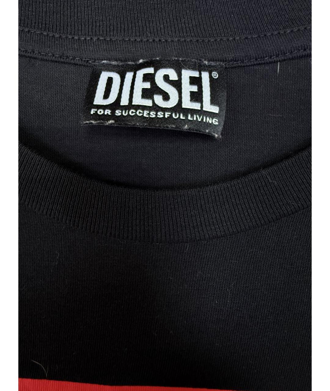 DIESEL Черная хлопковая футболка, фото 3