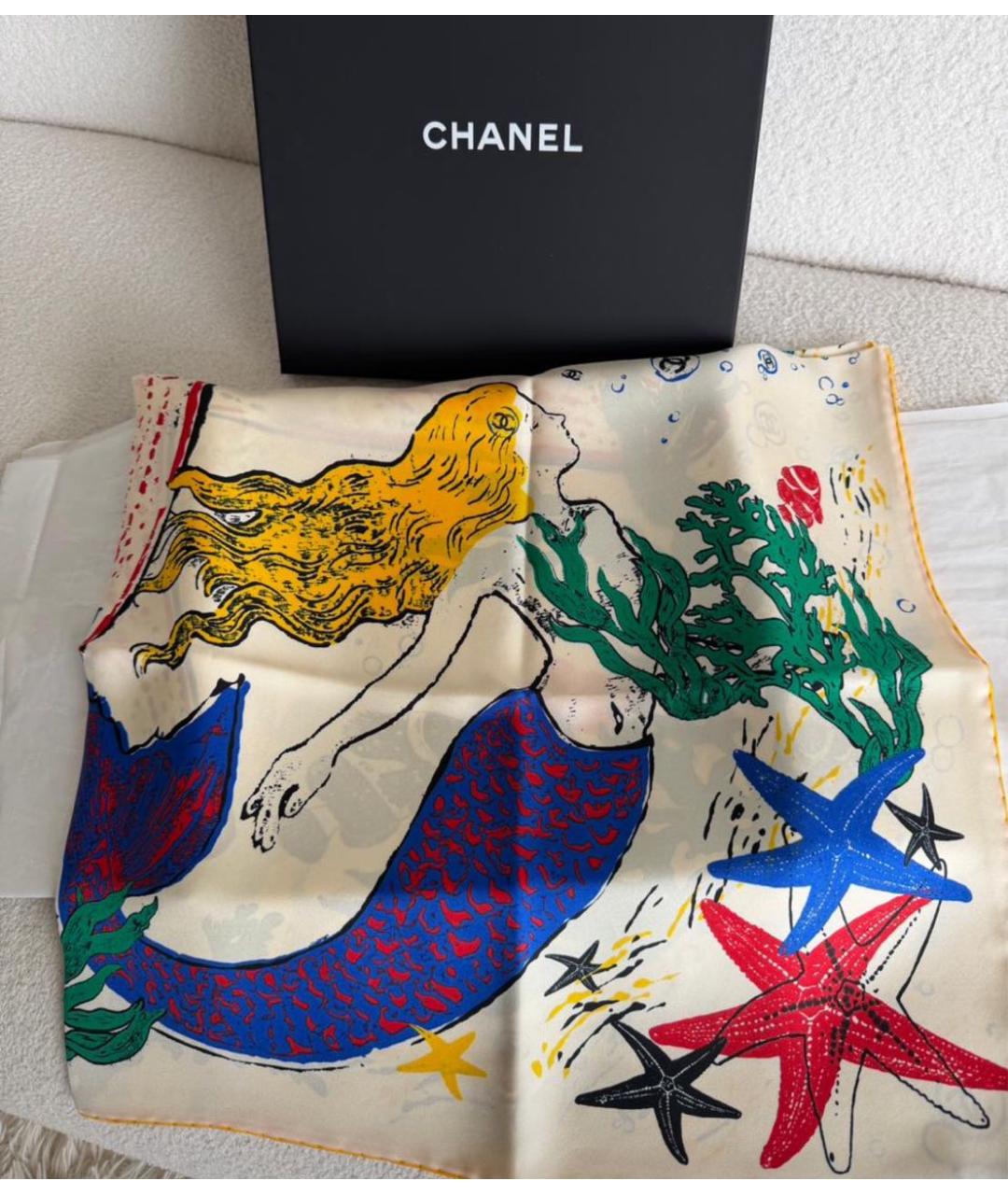 CHANEL Мульти шелковый платок, фото 5